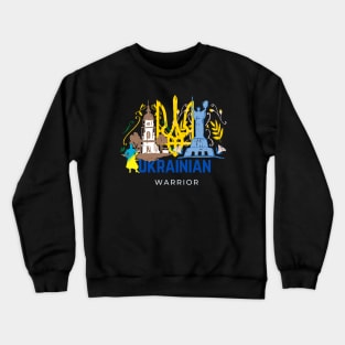 Ukrainian Cossack Warrior and Famous Icons Crewneck Sweatshirt